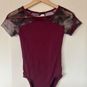 Burgundy Floral Leotard